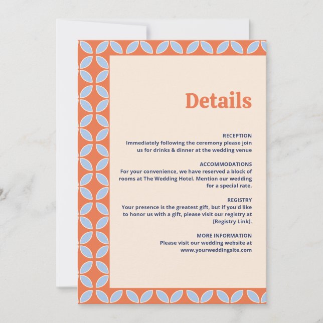 Invitación Boda retro de mediados del siglo (Anverso)