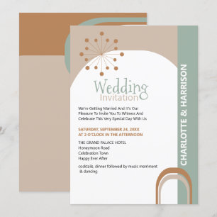 Invitación Boda retro de mediados del siglo