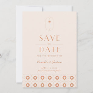 Invitación Boda retro de primavera de Palm Save The Date