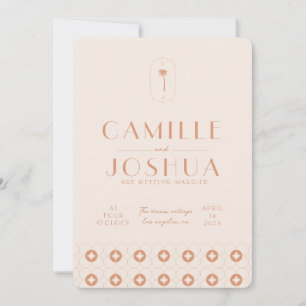 Invitación Boda retro de resorte de palma