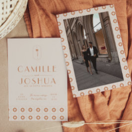 Invitación Boda retro de resorte de palma