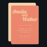 Invitación Boda Retro Delight Peach y Apricot<br><div class="desc">Presentamos nuestro diseño de invitación a la boda "Retro Delight", donde la sencillez se une al encanto vintage. Este diseño es una armoniosa mezcla de minimalismo moderno y elementos nostálgicos, creando una experiencia visual única para su día especial. El diseño cuenta con un naranja de albaricoque que aporta un vibrante,...</div>