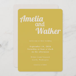 Invitación Boda Retro Delight Vintage Gold