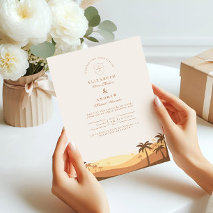 Invitación Boda Retro Desert Sunset