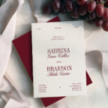 Boda Retro Elegante Burgundy y Beige Marfil