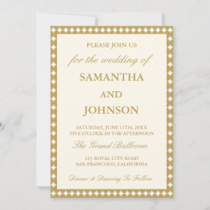 Invitación Boda Retro Elegante de Salón de Baile Marfil Vinta