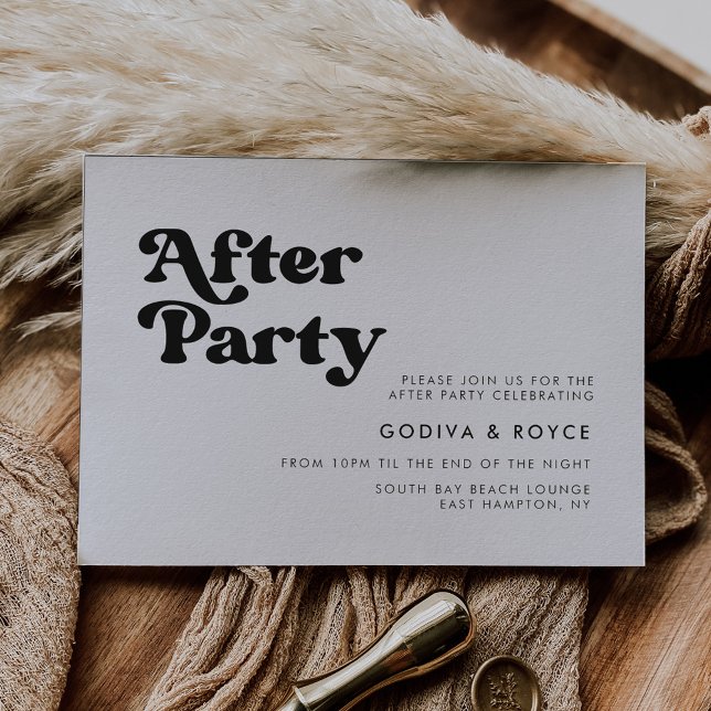 Invitación Boda retro elegante en blanco y negro después del  (Subido por el creador)