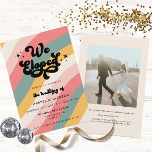 Invitación Boda Retro en Colorido - Nos Fugamos Foto