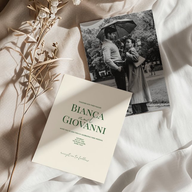 Invitación Boda Retro Green Typography (Subido por el creador)