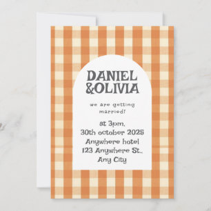 Invitación Boda Retro Groovy Colorful Wavy Boho