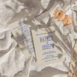 Invitación Boda retro moderno de doble cara con escritura man