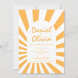 Invitación Boda retro naranja