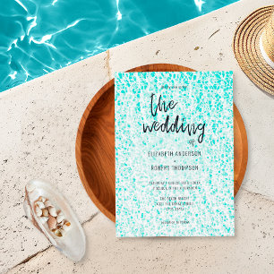 Invitación Boda Retro Náutica de Verano Océano Azul