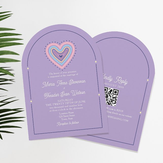 Invitación Boda retro púrpura (Subido por el creador)