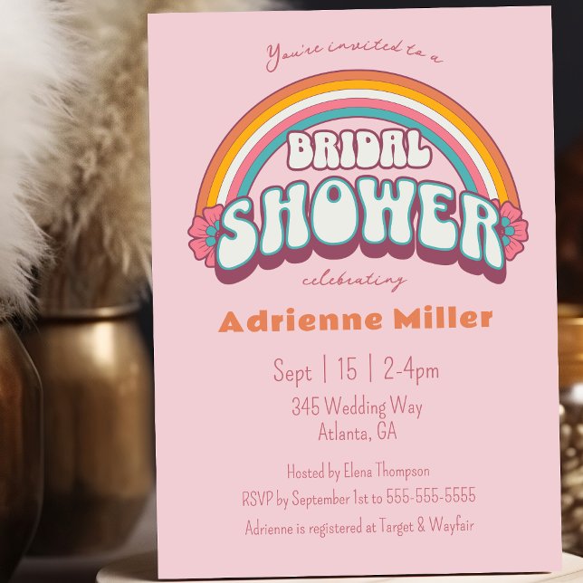 Invitación Boda Retro Rainbow Bridal Shower (Subido por el creador)