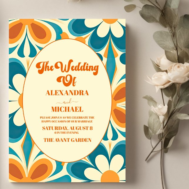 Invitación Boda Retro Única y Colorida (Subido por el creador)