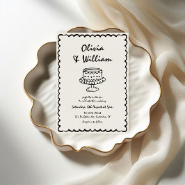 Invitación Boda Retro Único De Mano Moderna