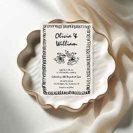 Invitación Boda retro único de mano rápida