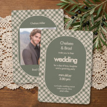 Boda Retro Verde Musgo Cuadros con Foto