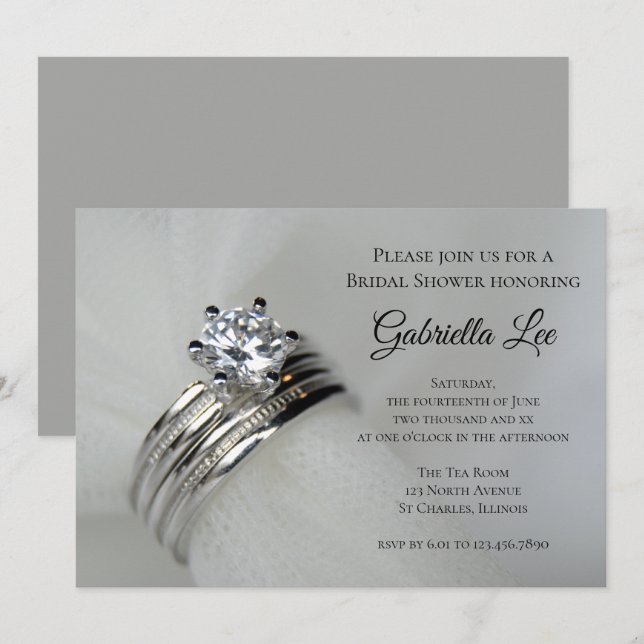 Invitación Boda Rings Bridal Shower (Anverso / Reverso)