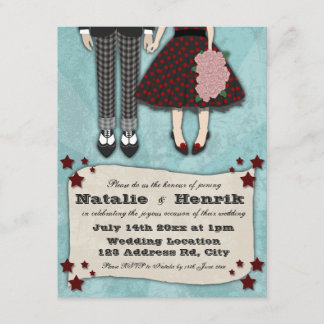 Invitación Boda Rockabilly, boda 4.25x5.5