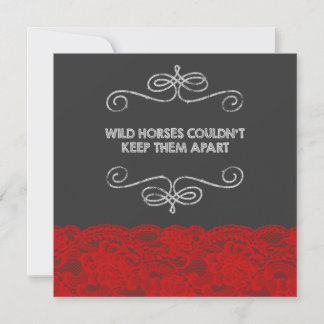 Invitación Boda roja y negra de la pizarra del vintage