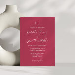 Invitación Boda rojo magenta clásico minimalista<br><div class="desc">Invitación a la boda roja magenta clásica minimalista</div>