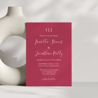 Boda rojo magenta clásico minimalista