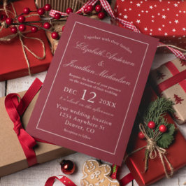 Invitación Boda rojo Minimalista clásico