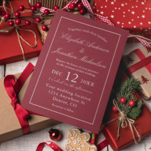 Invitación Boda rojo Minimalista clásico