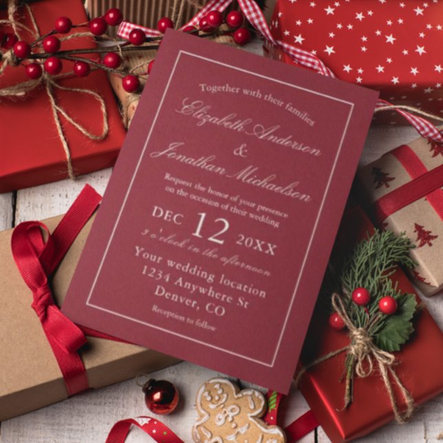 Invitación Boda rojo Minimalista clásico (Subido por el creador)