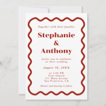 Boda rojo oscuro del borde ondulado del retro de l