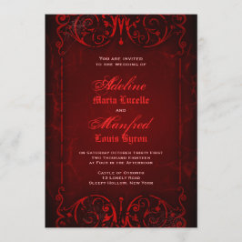 Invitación Boda rojo profundo gótico victoriano