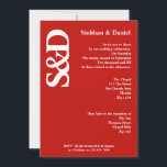 Invitación Boda rojo y blanco negrita monograma<br><div class="desc">Texto en negrita monograma invitaciones de boda en rojo y blanco - invitaciones bodas modernas .. invitaciones bodas de personalizable totalmente de Ricaso NOTE PUEDE HACER CLIC EN PERSONALIZAR PARA MOVER LAS INICIALES EN LA POSICIÓN CORRECTA SI SU TRABAJO NO ES CORRECTO .. SIMPLEMENTE REPOSICIÓN UTILIZANDO LAS FLECHAS ARRIBA Y...</div>