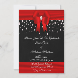 Invitación Boda rojo y negro