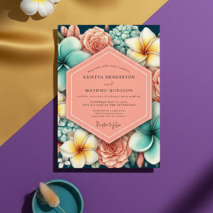 Invitación Boda Romance Floral de Coral