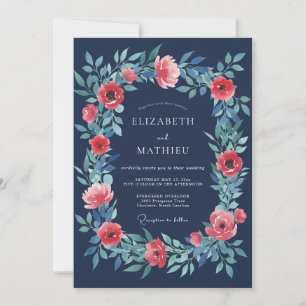 Invitación Boda Romance Floral Flor de Novia Marina