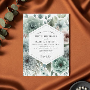 Invitación Boda Romance Floral Salvia