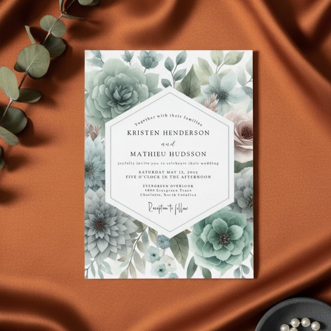 Invitación Boda Romance Floral Salvia (Subido por el creador)