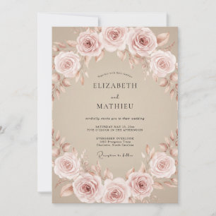 Invitación Boda Romance Rosa Rubor