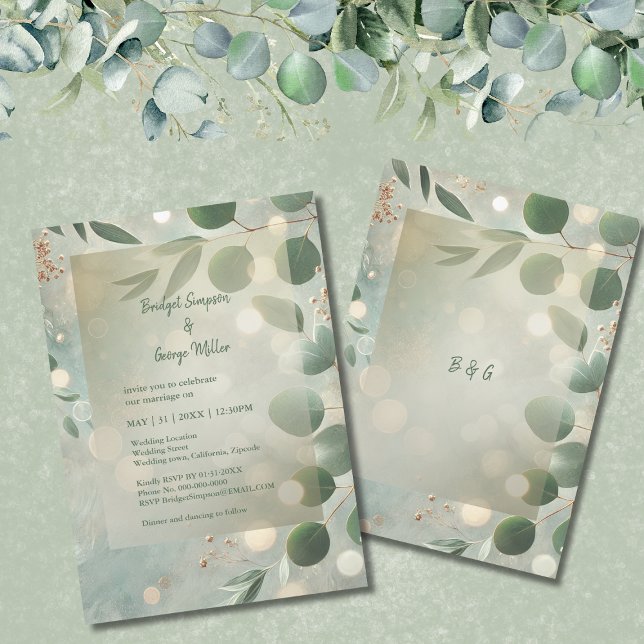 Invitación Boda Romantic Sage Green Eucalyptus (Subido por el creador)