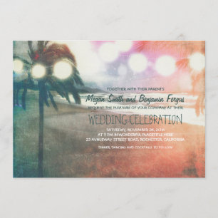 Invitación Boda Romantic Sunset Beach Lanterns