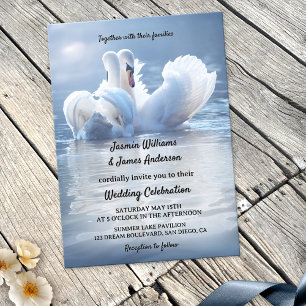 Invitación Boda Romantic Swan Lake