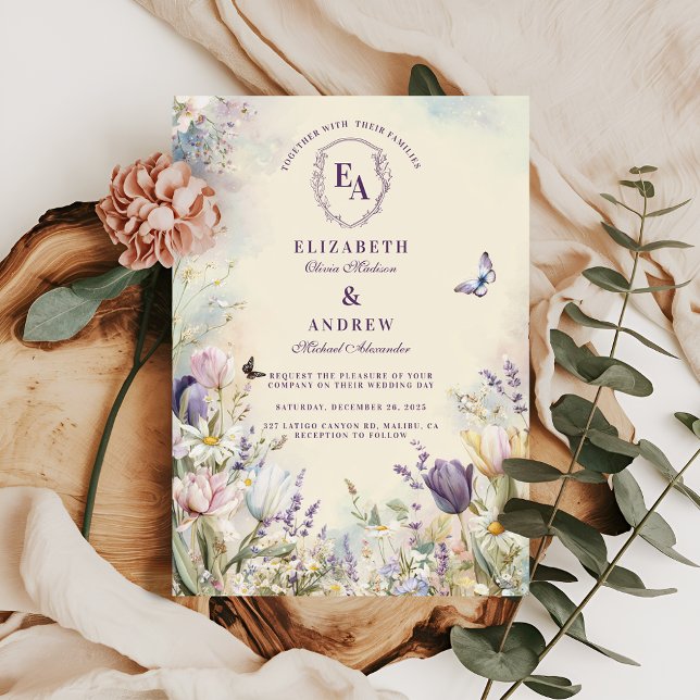 Invitación Boda Romantic Tulip y Daisy Pastel (Subido por el creador)