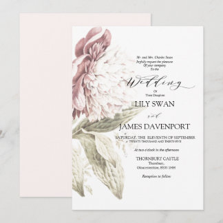 Invitación Boda Romantic Vintage Peony