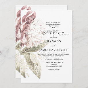Invitación Boda Romantic Vintage Peony