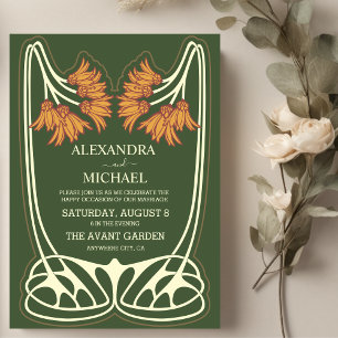 Invitación Boda romántica Art Nouveau