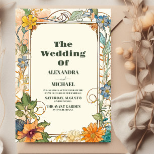Invitación Boda Romántica Art Nouveau
