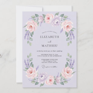 Invitación Boda Romántica Atractiva de Lavanda
