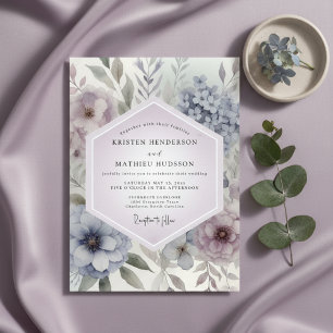 Invitación Boda Romántica Botánica de Lavanda